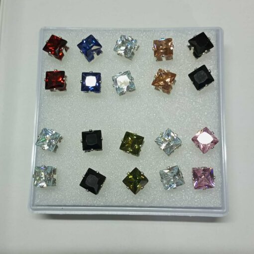 Earring studs for girls in multicolor with Box (Pack of 10)