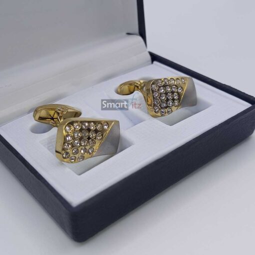 Two Tone Cufflinks for men Golden and silver