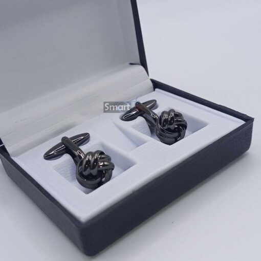 Knot Cufflinks for men in Dark Gray color