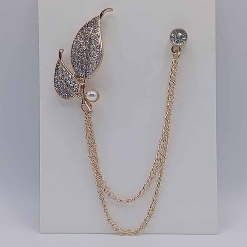 Leaf shape Brooch for Men (Golden)