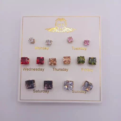 Earring studs for Women in Multicolor Pack of 7