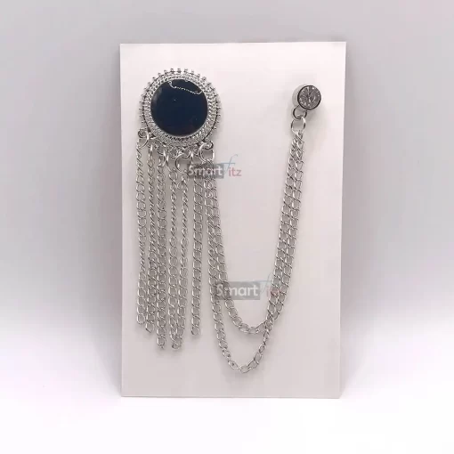 Silver color Men's coat brooch
